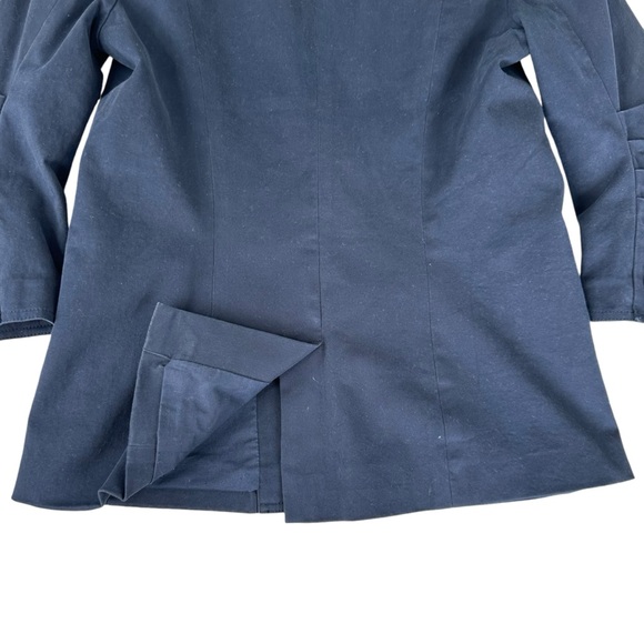 Cinque a Sept navy blue Khloe jacket ruched sleeve 5 a 7 stretch blazer 2 - Picture 11 of 14